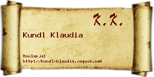 Kundl Klaudia névjegykártya